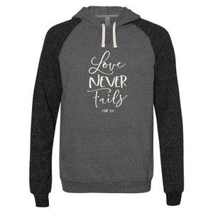 Women's French Terry Hoody Love Never Fails