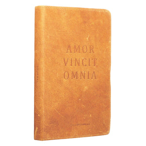 Love Conquers All Soft Full Grain Leather Journal in Brown