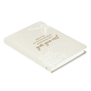 Give You Rest Hardcover Linen Journal - Matthew 11:28